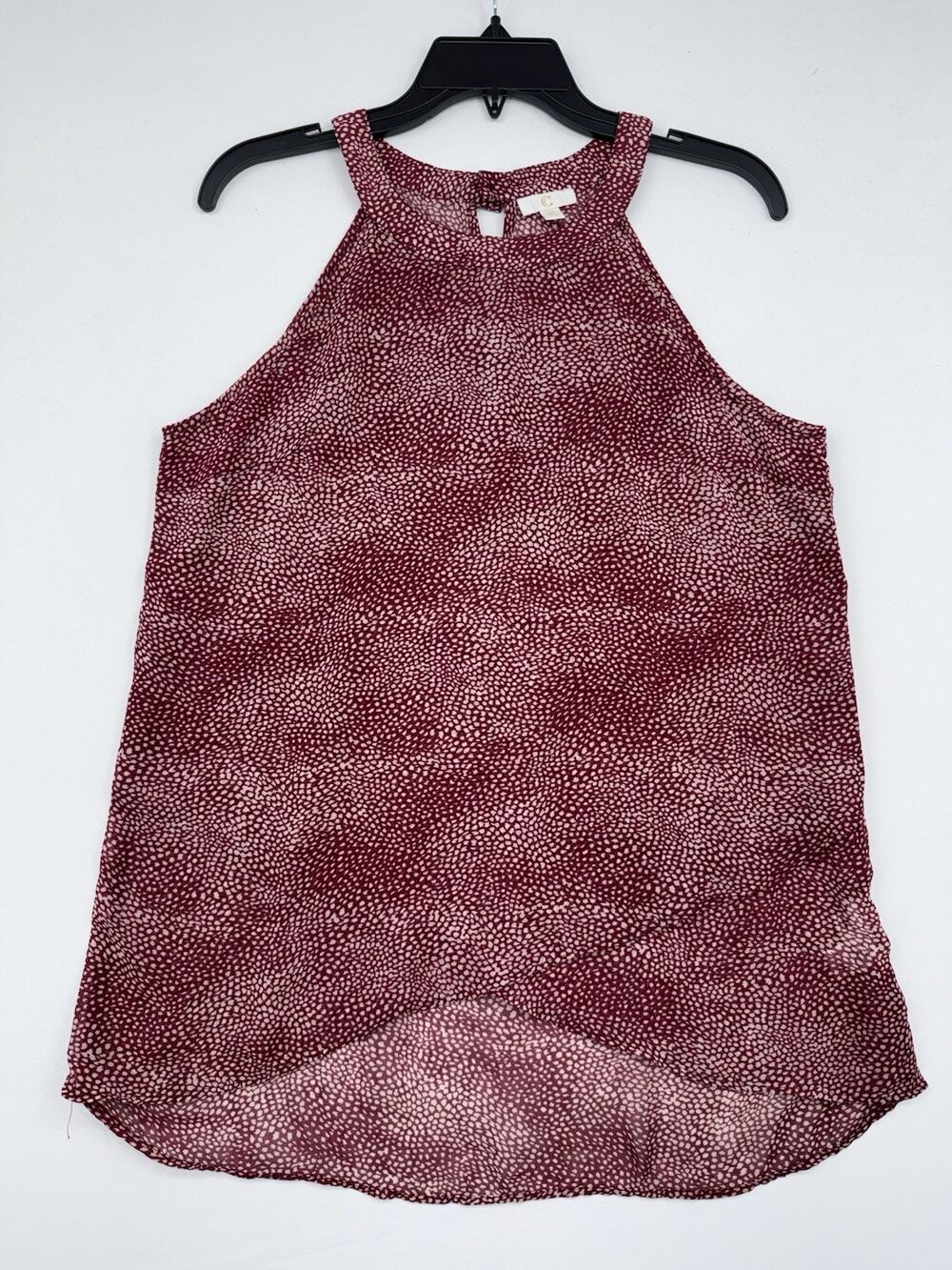 Cicy Bell Women's Red Polkadotted Print Multi Tank Shirt Top